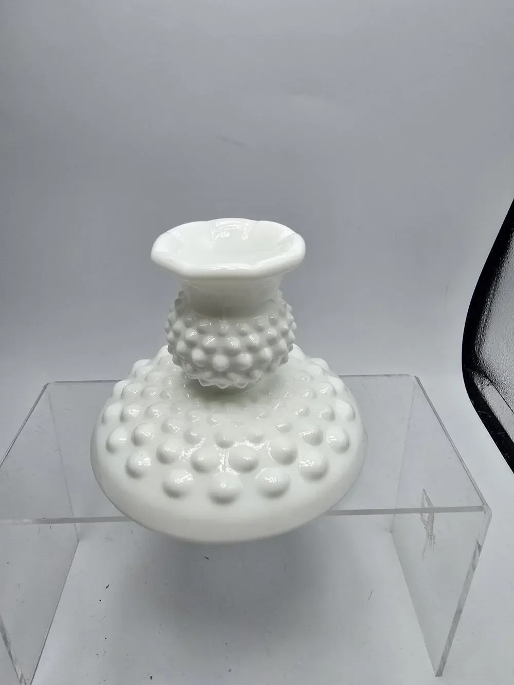 Vintage Fenton Hobnail White Milk Glass Single Candle Holder